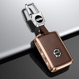 2020款沃尔沃钥匙套XC60 S90 S60L S80L XC90 V90钥匙扣19款车钥匙包高档 咖啡色+五金扣