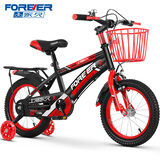 永久（FOREVER）儿童自行车6-10岁男女孩双辅助轮单车 红色16寸适合身高105-135cm