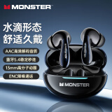 魔声（MONSTER）无线蓝牙耳机 新款入耳式HIFI高音质游戏低延迟通话降噪运动跑步长续航 适用华为苹果 MQT36黑色