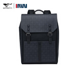 七匹狼电脑双肩包男生真皮大容量时尚百搭书包大学生潮旅行背包 典藏搭扣款