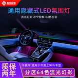 心无止镜（XINWUZHIJING）汽车氛围灯64色led亚克力隐藏式呼吸幻彩流光灯条车载氛围灯改装 【幻彩款】6灯【左右中控+四门】