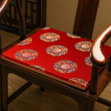 浩秦新中式椅垫红木沙发坐垫古典实木圈椅餐桌椅垫久坐凳子垫加厚屁垫 满幅红-五福 45X38厚3cm单个(海绵垫)