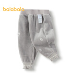 巴拉巴拉【荣信乐乐趣IP】巴拉巴拉宝宝长裤女童冬季运动裤可爱加绒保暖 晨灰20131 80