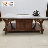 裕润乌金木沙发实木皮沙发高档客厅简约小户型贵妃转角佛山新中式家具 140*80*59cm-升级版茶几（单个）