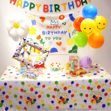多美忆桌布生日气球场景布置装饰男孩女孩桌飘气球造型宝宝周岁成人派对