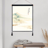 家工场电表箱装饰画挂布房间床头布挂画遮挡弱电箱布艺装饰壁画遮挡画 远山黛 45x60cm