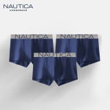 NAUTICA UNDERWEAR男士内裤无感透气内裤3条装秋冬季平脚裤四角裤nautica Underwear 深海蓝+深海蓝+深海蓝 3条 XXL