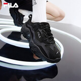 FILA 斐乐官方老爹鞋男女情侣鞋减震跑步鞋运动鞋掠夺者 2 【女款】黑-BK 35.5
