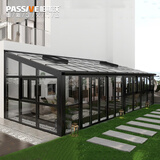 帕斯沃阳光房定制断桥铝别墅户外花园屋顶封阳台露台电动天窗系统门窗 定制金 钢结构阳光房