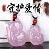 粉水晶狐狸招姻缘旺桃花运吊坠项链灵狐小狐仙九尾狐男女挂件饰品 粉水晶狐狸-大号