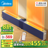 美的（Midea）1.27米可折叠石墨烯取暖器/电暖器/电暖气家用/WIFI智能/移动地暖/踢脚线浴室除菌 HDW22EVA