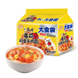 康师傅方便面五连包袋装大食袋big番茄鸡蛋酸辣香辣红烧牛肉夜宵泡面 【大食袋】番茄鸡蛋牛肉面120g*5包