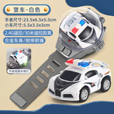 Letop Baby儿童遥控兔子手表合金小汽车男女孩迷你赛车电动玩具网红六一礼物 【合金/2.4G/带灯】警车（白）
