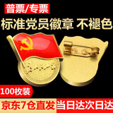 易利丰（elifo） 镀金标准党徽胸章 党员新徽章 党员徽章 别针款100枚