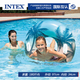 INTEX游泳圈成人男女儿童救生圈初学者大号充气腋下浮圈游泳座圈装备 带把手-椰棕+脚泵(体重180斤内)