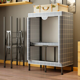 碧桃园衣柜简易加粗全钢架免安装折叠布衣柜加厚布艺加固挂衣收纳衣橱 85CM格调