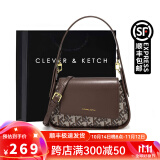 CLEVER & KETCH包包女包2024新款女士单肩包斜挎包腋下包轻奢女包生日礼物送女友 棕色