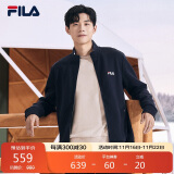 FILA 斐乐官方男子外套2024秋冬时尚基础休闲通勤立领针织上衣