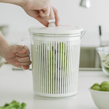 Arasigawa日本进口山研工业蔬菜脱水器手摇甩干器厨房果蔬脱水机洗菜沥水篮 长款小号｜2.5L