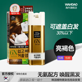 爱茉莉（Amore）爱茉莉染发剂泡沫韩国植物黑染泡泡染发膏遮白发无刺激 6N 亮褐色（1盒）