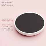 茶大师日本岩房无线迷你保温杯垫恒温早餐加热器牛奶茶杯USB电加热55度 云白色黑金面（含3.6A适配器）