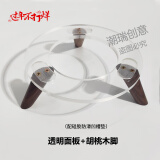 SOULMATE哈曼卡顿支架底座琉璃234水晶4代实木桌面款音箱音响架子加厚减震 水晶面板+胡桃木脚