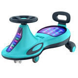 加大加厚儿童扭扭车1-6岁宝宝滑行车妞妞防侧翻静音闪光轮溜溜车 绿色（静音闪光轮+音乐灯光)