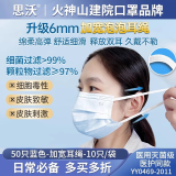 思沃灭菌款医用外科口罩S90 透气低阻  亲肤舒适 50只/1盒蓝色加宽泡泡耳绳-十只装