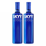 深蓝（SKYY）名企严选 深蓝伏特加 SKYY VODKA 蓝天伏特加 原瓶进口洋酒烈酒 深蓝伏特加 750mL 2瓶