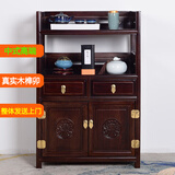 瑞呈堂实木茶水柜一体柜客厅办公室茶边柜餐边柜储物柜茶柜 实木C款胡桃色60*35*90cm高