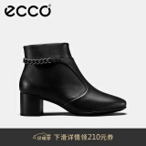 爱步（ECCO）【明星同款】靴子女 冬季保暖切尔西女靴粗跟皮靴 型塑290933 黑色29093301001 35