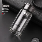 汤臣派玻璃杯单层加厚小号容量迷你水杯 太空灰300ML