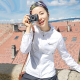 探路者（TOREAD） 皮肤风衣女春夏户外连帽防紫外线upf40薄透气收腰防晒衣防风外套 白色（常规款） XXL