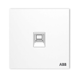 ABB开关插座面板 86型一位6类电脑插座 盈致系列 白色 CA333