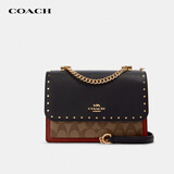 蔻驰（COACH）奢侈品女包风琴包单肩斜挎包PVC配皮【品牌授权】送女友礼物
