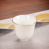 杰艺陶瓷茶具羊脂玉品茗杯功夫盖碗茶壶茶杯德化白瓷茶盏泡茶主人单杯 羊脂玉【茶杯】描金凝香杯