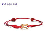 谢瑞麟（TSL）七夕礼物红色手绳可穿珠转运珠手绳编织绳串珠手绳61893