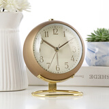 汉时（Hense）时尚简约闹钟学生儿童闹表懒人床头钟桌面小台钟时钟HA13砂铜色圆环