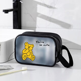 WEEKEIGHT健身游泳包女干湿分离便携手提透明洗漱收纳包小儿童防水沙滩包男泳衣收纳袋大容量防水袋 黑色熊小号