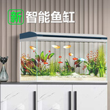 长锐鱼缸客厅大型造景生态超白玻璃家用办公室免换水水族箱 超白MC1200【长120x宽39x高60cm】