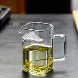 加厚玻璃公道杯绿茶泡茶器泡茶壶耐热方形月牙过滤茶漏一体分茶器 方形月牙公道杯 250ml 1只