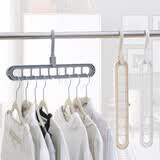 京寻多功能衣架家用素色阳台衣柜架九孔旋转挂衣服防滑晾晒架魔术收纳 1个装随机色