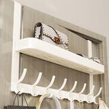 豫之曙门后双层挂衣架免打孔卧室门上挂钩门背式衣帽架门后收纳架置物架 多功能门后双层挂钩-8钩(奶白)