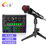 E之音 Q2+E300 手机电脑声卡套装唱歌神器直播设备支架全套电容麦克风网红主播快手抖音全民k歌唱歌吧话筒