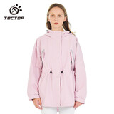 探拓（TECTOP）户外女士软壳衣风衣女春季休闲运动轻便舒适防风夹克登山外套女 女款水晶粉 3XL