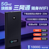 中科巨龙随身wifi无线网卡移动WiFi免插卡三网通不限速2024款车载旅行电脑办公便携无线wifi 旗舰升级wifi6增强版三网通+10000毫安电池