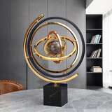 赟娅轻奢地球仪客厅大堂摆件欧式家居办公室玄关摆设电视柜工艺装饰品 大理石地球仪摆件(合金底座）