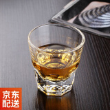 益馨荣 大号白酒啤酒玻璃酒杯6只套装厚二两三两酒吧家用家居水具酒具生 莲花杯六只装115ml