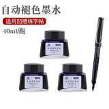 烂笔头自动褪色消失墨水凹槽练字帖墨囊钢笔练字用会褪色可消失魔幻非碳素墨水 褪色墨水/3瓶【练字钢笔2支】