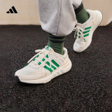 adidas EQUIPMENT+休闲网面boost跑步鞋男女阿迪达斯官方轻运动 白色/绿色/浅灰色 40.5